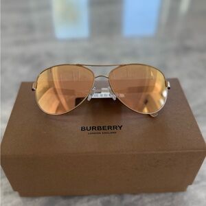 Burberry Willow Dark Havana Polar Brown Gradient Aviator Sunglasses - Brand New